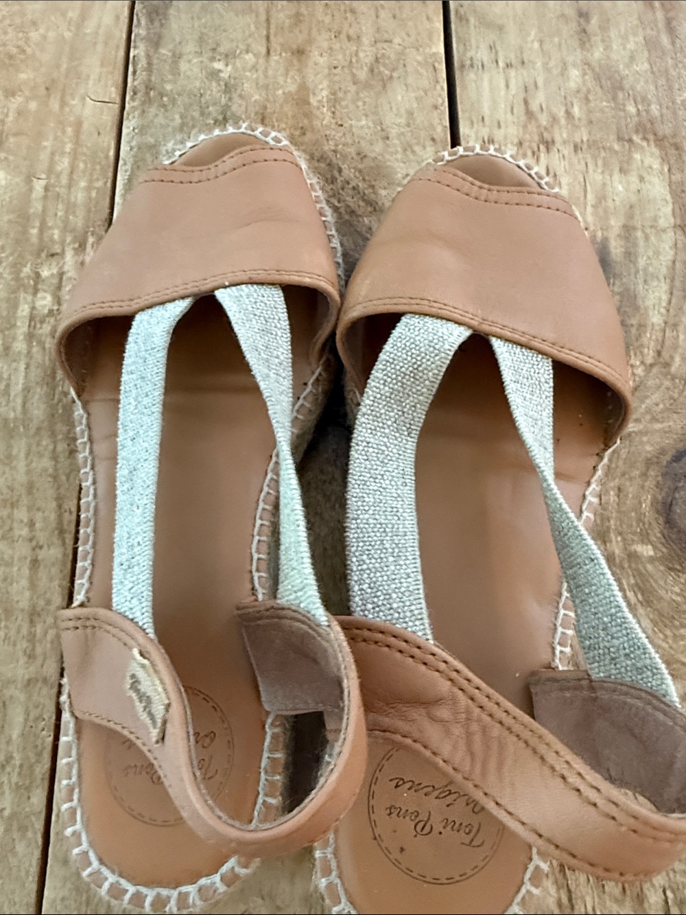 Women's Tan Espadrille Slingback Sandals with Elastic Straps